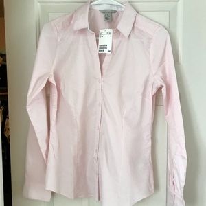 2/$20 NEW H&M LIGHT PINK BUTTON DOWN SHIRT